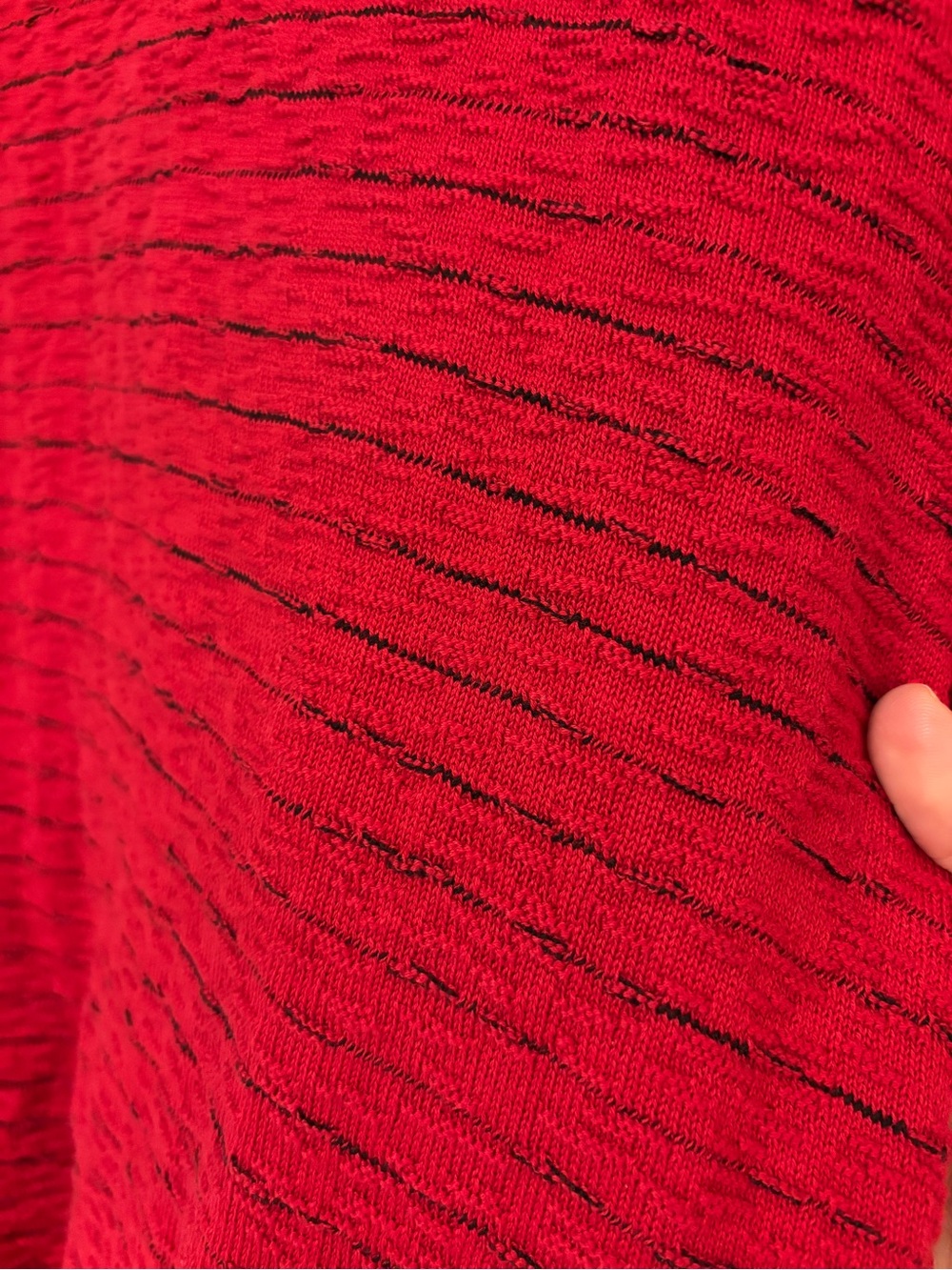 Womens Red Half-Zip Lagenlook Sweater Oversized Extra Large Relaxed Comfort 3D - Picture 6 of 10
